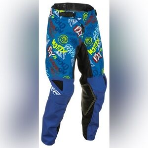 NWOT Fly Racing Youth Kinetic Rebel Blue Motocross Pants Size 26 Dirt Bike MX